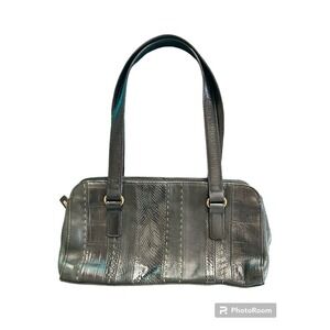 Fossil 1954 Multi Textured Leather Rectangle Satchel Shoulder Bag Black CUTE!